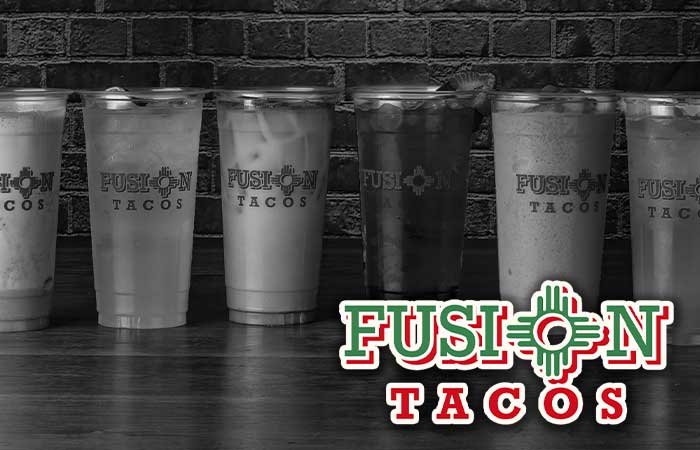 Black and White line of Fusion Drinks, Fusion Tacos